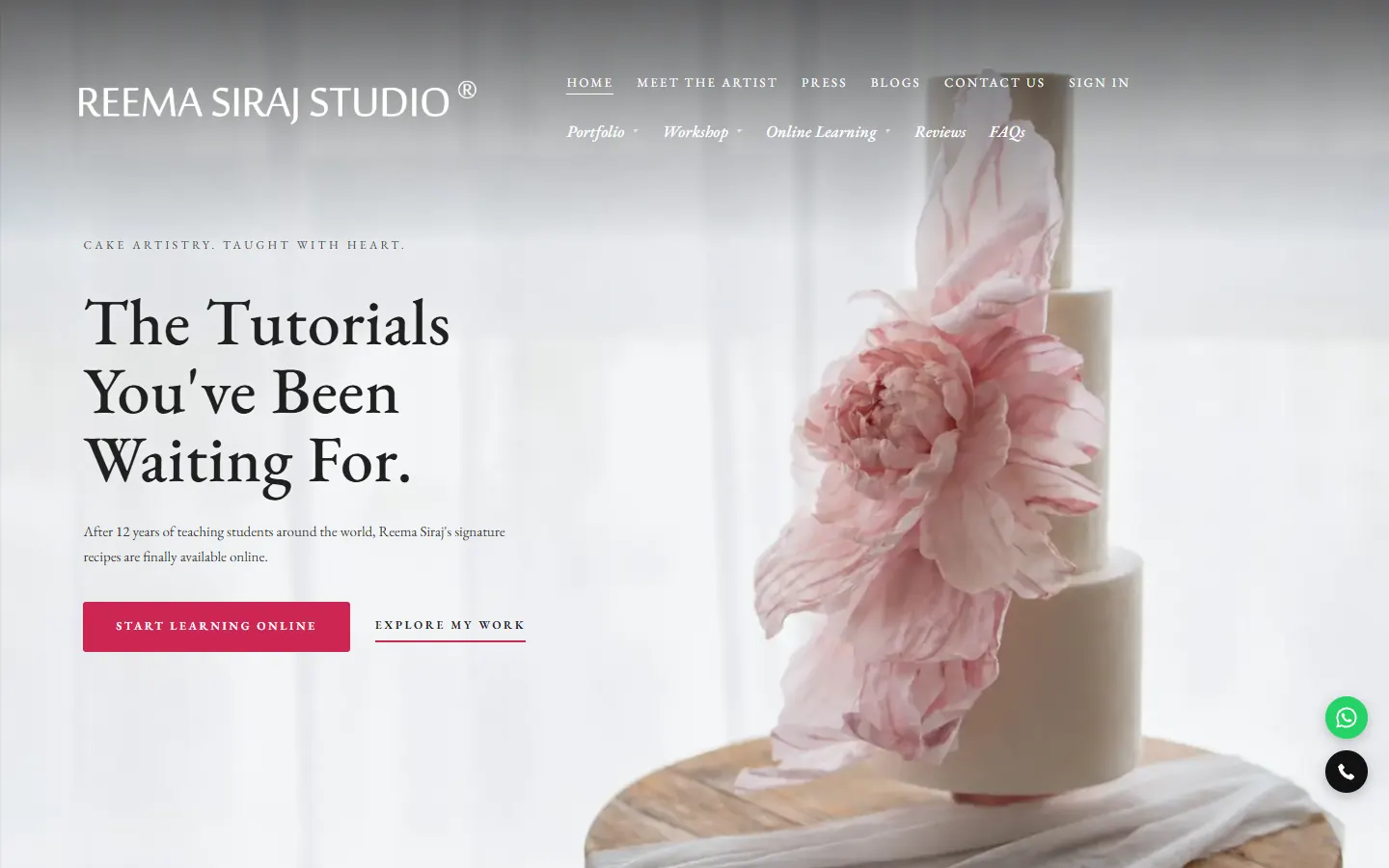 Reema Siraj Studio homepage