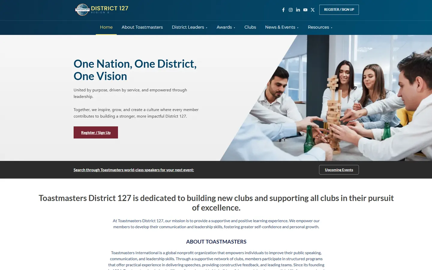 Toastmasters District 127 homepage
